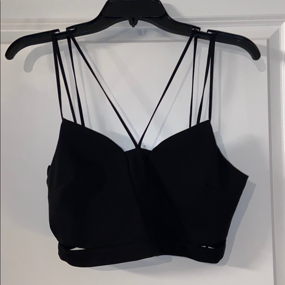 Black Crop Top with Cutouts